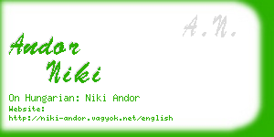 andor niki business card
